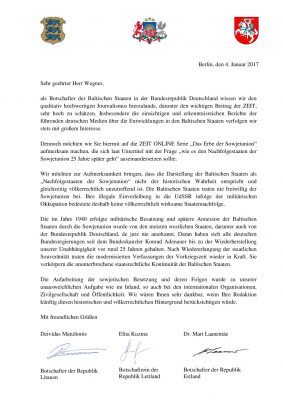 Brief Botschafter Zeit-Online