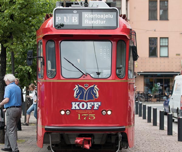Koff-Tram. Fahrende Kneipe Helsinki