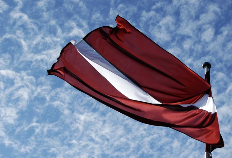 EU lettische Flagge
