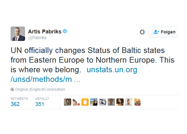 Tweets Artis Pabriks Nordeuropa