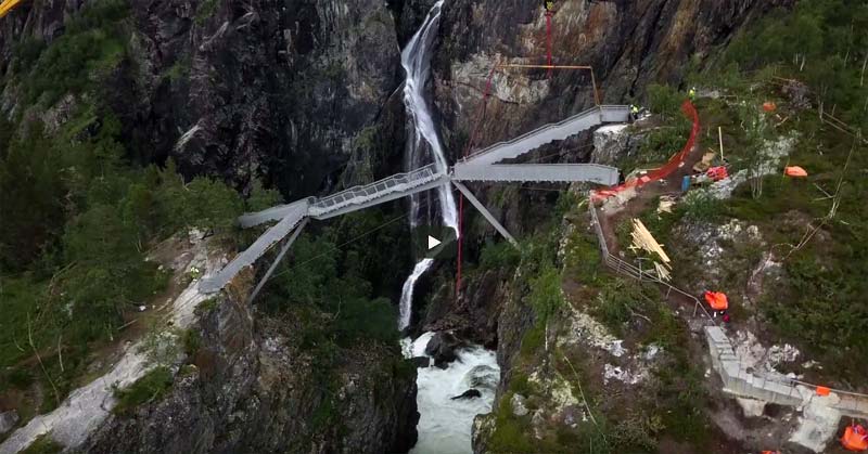 Vøringsfossen-Wasserfall Brücke