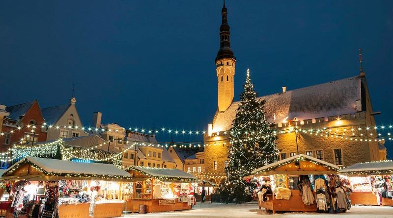 Weihnachtsbaum Weihnachtsmarkt Tallinn