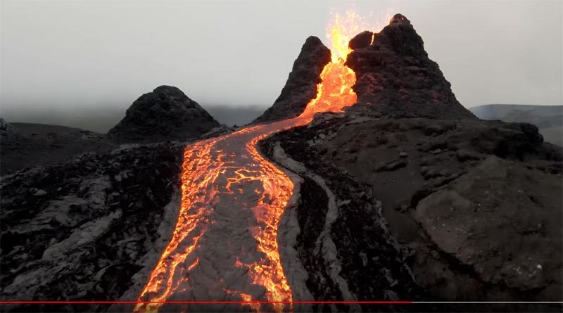 Vulkanausbruch Island Video Drohne