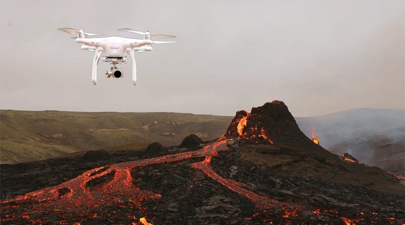 Drohne Vulkanausbruch