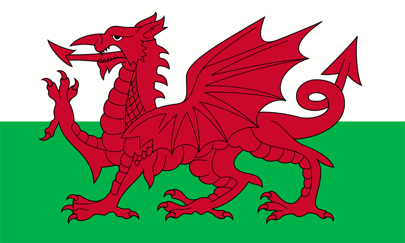 Zerrissenes Metall Look Design & Cymru Walisischer Drachen Wales Flagge 