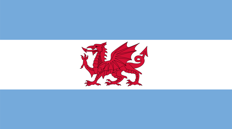 Flagge der walisichen Kolonie in Argentinien