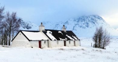 Erster Schnee Schottland