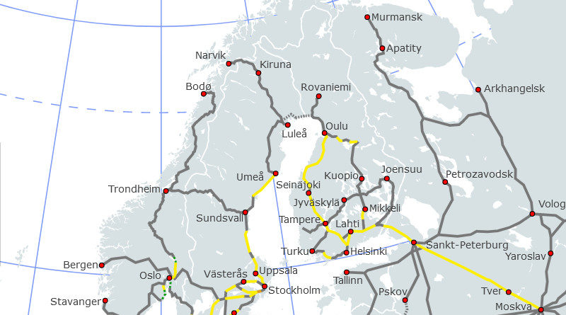railway connection sweden finland