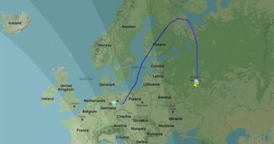 Flugroute über Finnland russisches Flugzeug