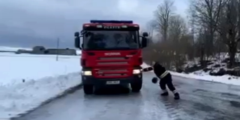 Estland kurios: Winterwetter auf Saaremaa weckt Bärenkräfte (VIDEO)