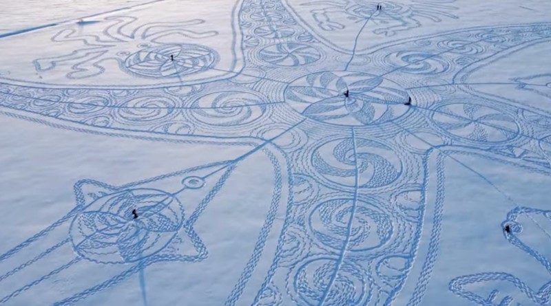 schnee kunst finnland