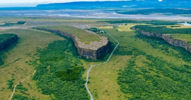 Asbyrgi Schlucht Felsmassiv