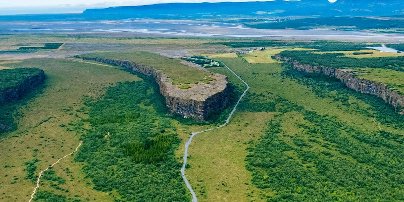 Asbyrgi Schlucht Felsmassiv