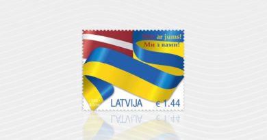 Briefmarke Lettland Ukraine