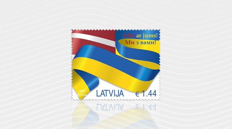 Briefmarke Lettland Ukraine