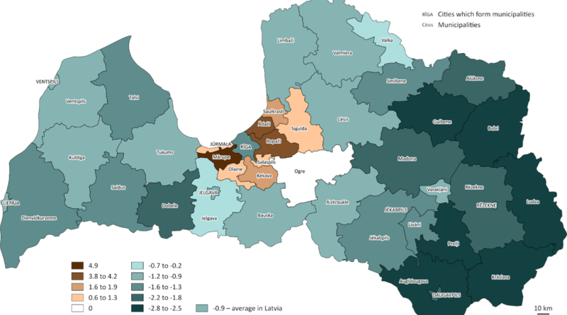 Bevölkerungsentwicklung nach Verwaltungsgebieten, 2021