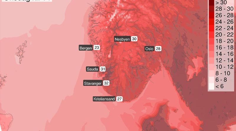 Hitzerwelle Norwegen Wetter