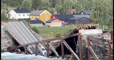 Brücke eingestürzt Norwegen Tretten