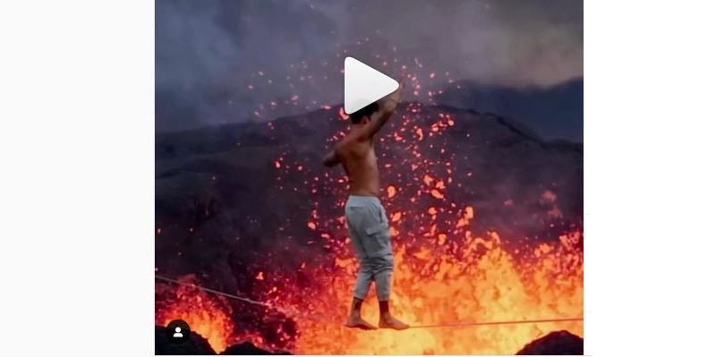 Island: Instagram-Star wagt Drahtseil-Akt an brodelndem Vulkan