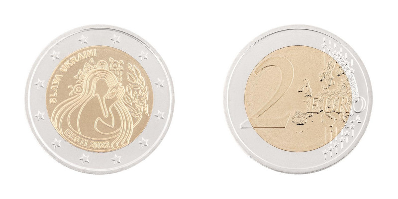 Estland: 2 Euro-Münze zu Ehren der Ukraine seit dieser Woche in Umlauf