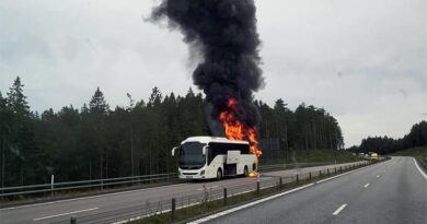 Bus brennt E6 Schweden