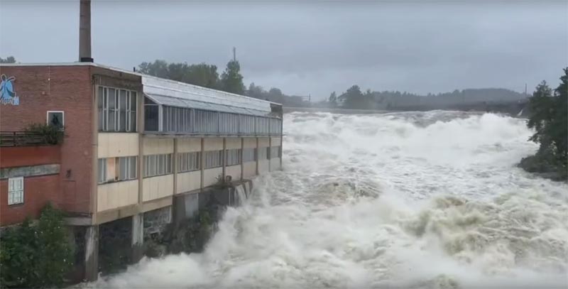 Storelva Hønefoss Überschwemmung