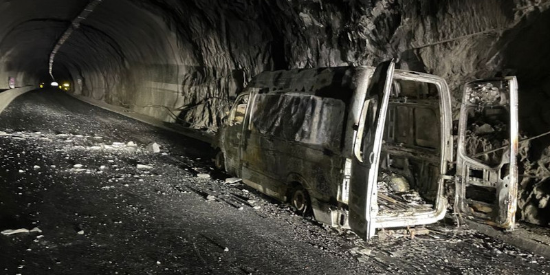 Autobrand Tunnel Norwegen 1