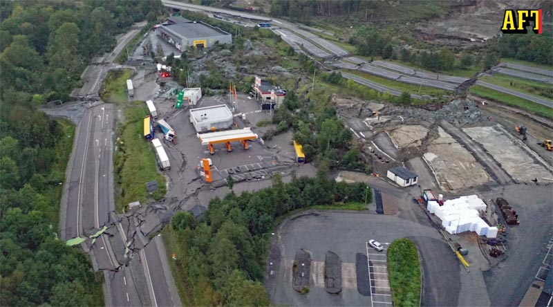 Schweden: Erdrutsch reißt 500 Meter großes Loch in Autobahn E6 – mehrere Verletzte