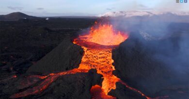 Lavafluss Vulkanausbruch Island
