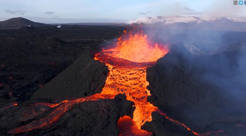 Lavafluss Vulkanausbruch Island