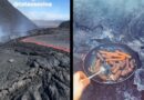 Vulkan in Island: Paar brät Würstchen auf Lava-Glut – in Wurfweite zum Krater