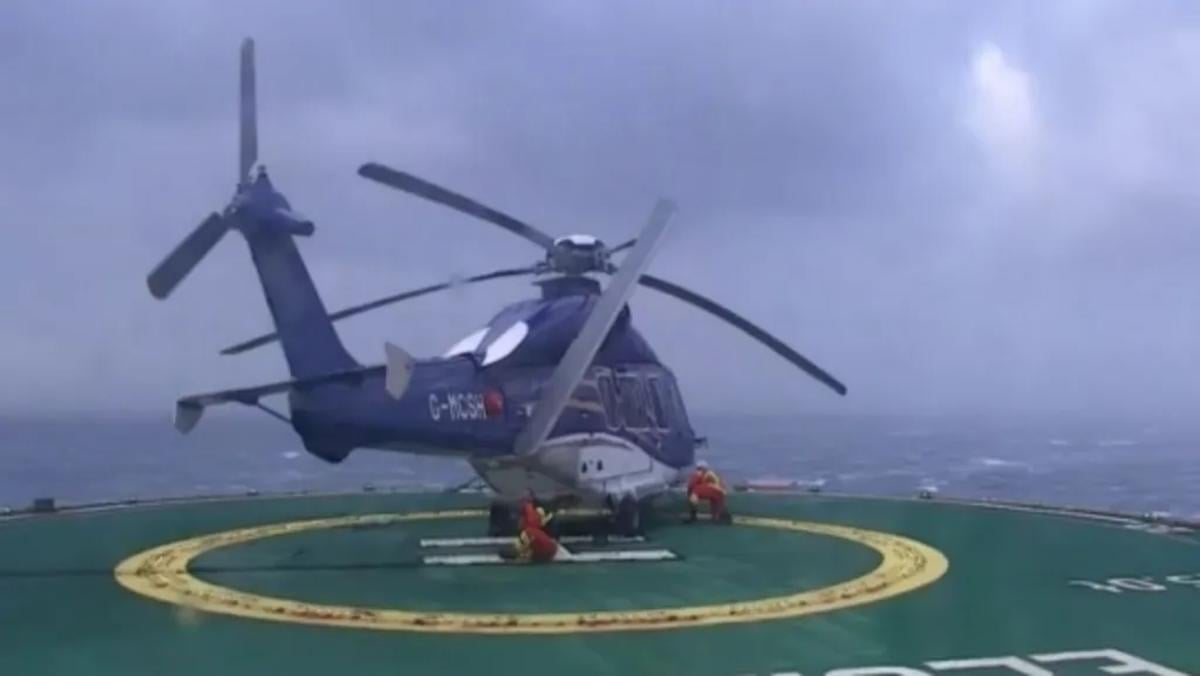 Helikopter Ölplattform